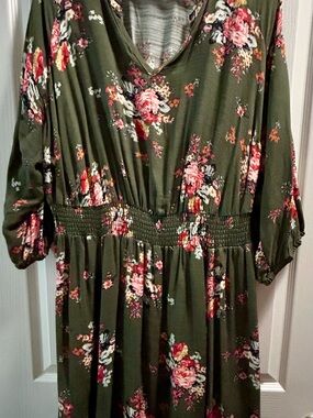Torrid size 3 - Green Floral Dress